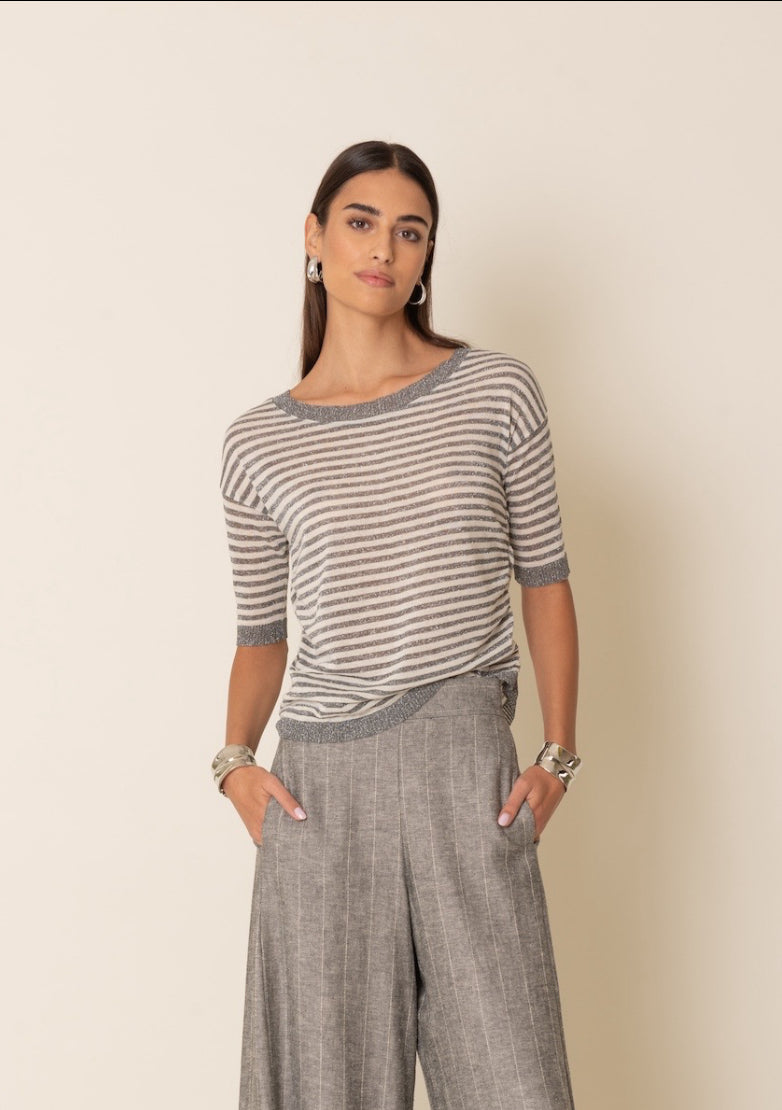 Maglia righe lire X con nodo - Siste’s - Made in Italy -