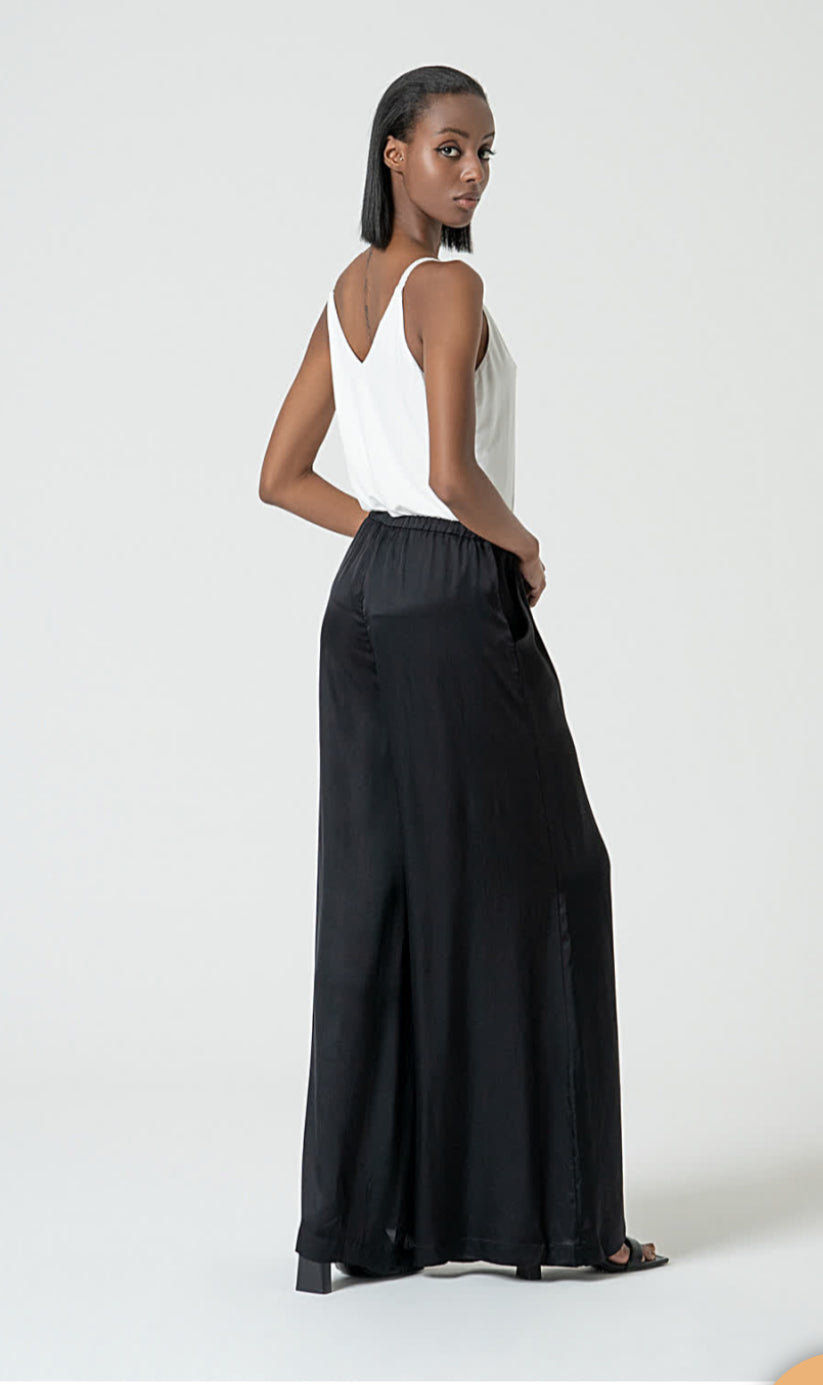 Pantaloni larghi in raso - Surkana- Made in Spain -