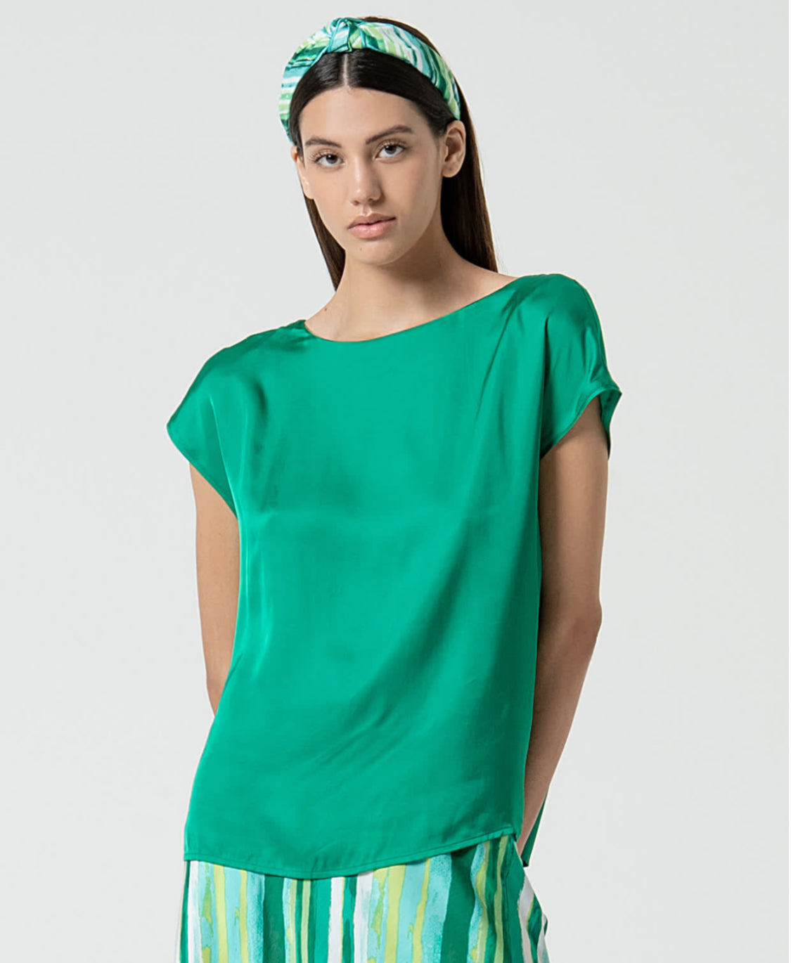 Giacca in raso righe trasversali - Surkana - Made in Spain -