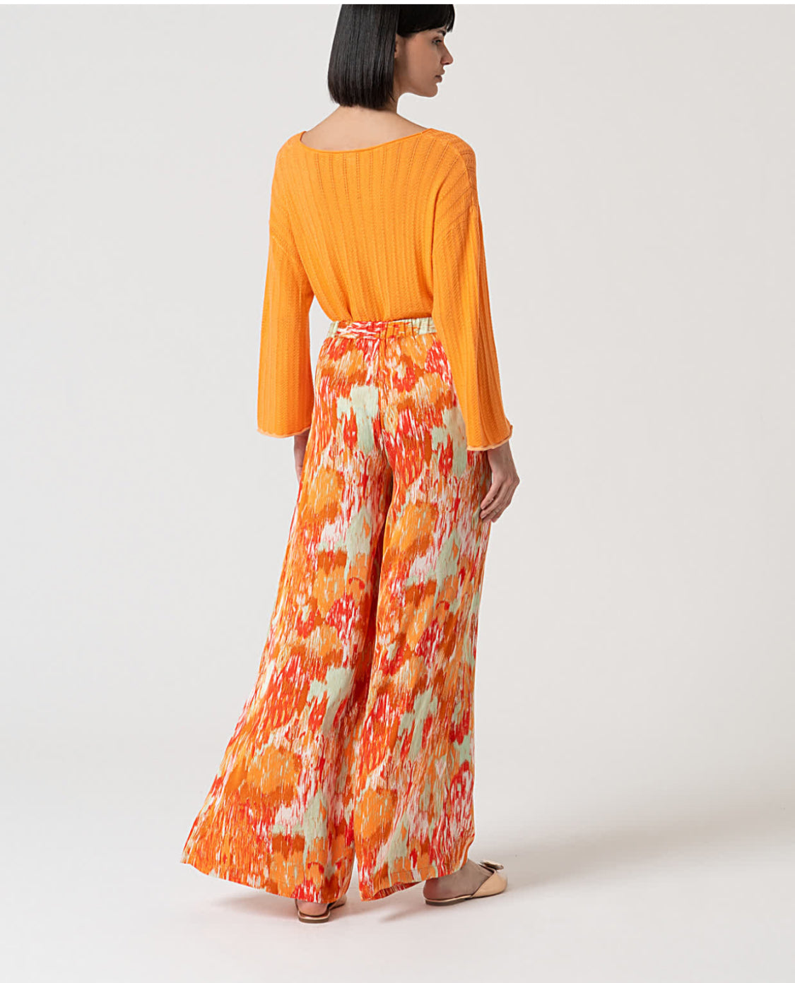 Pantalone palazzo in raso stampato - Surkana -