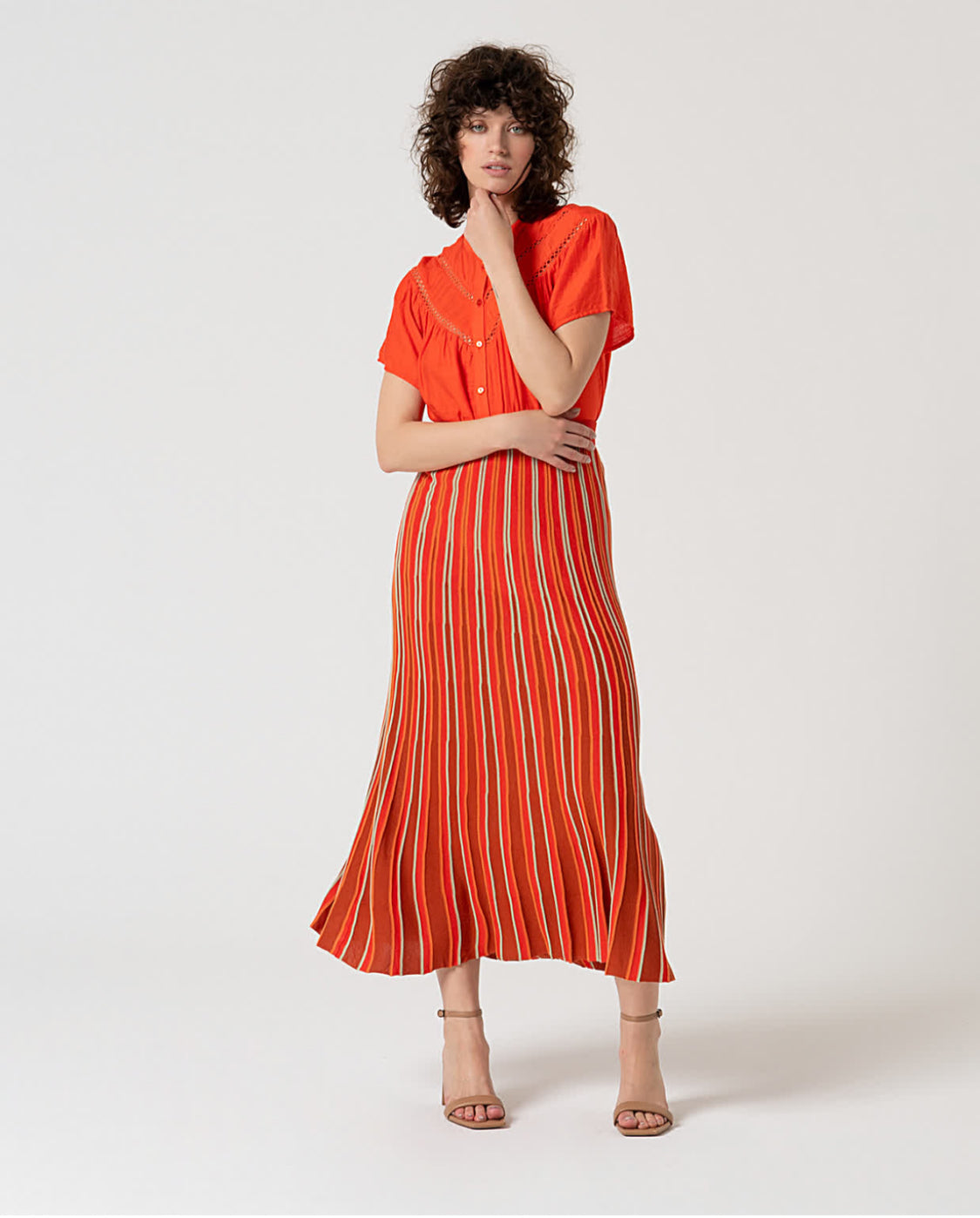 Gonna Midi in maglia a righe - Surkana -