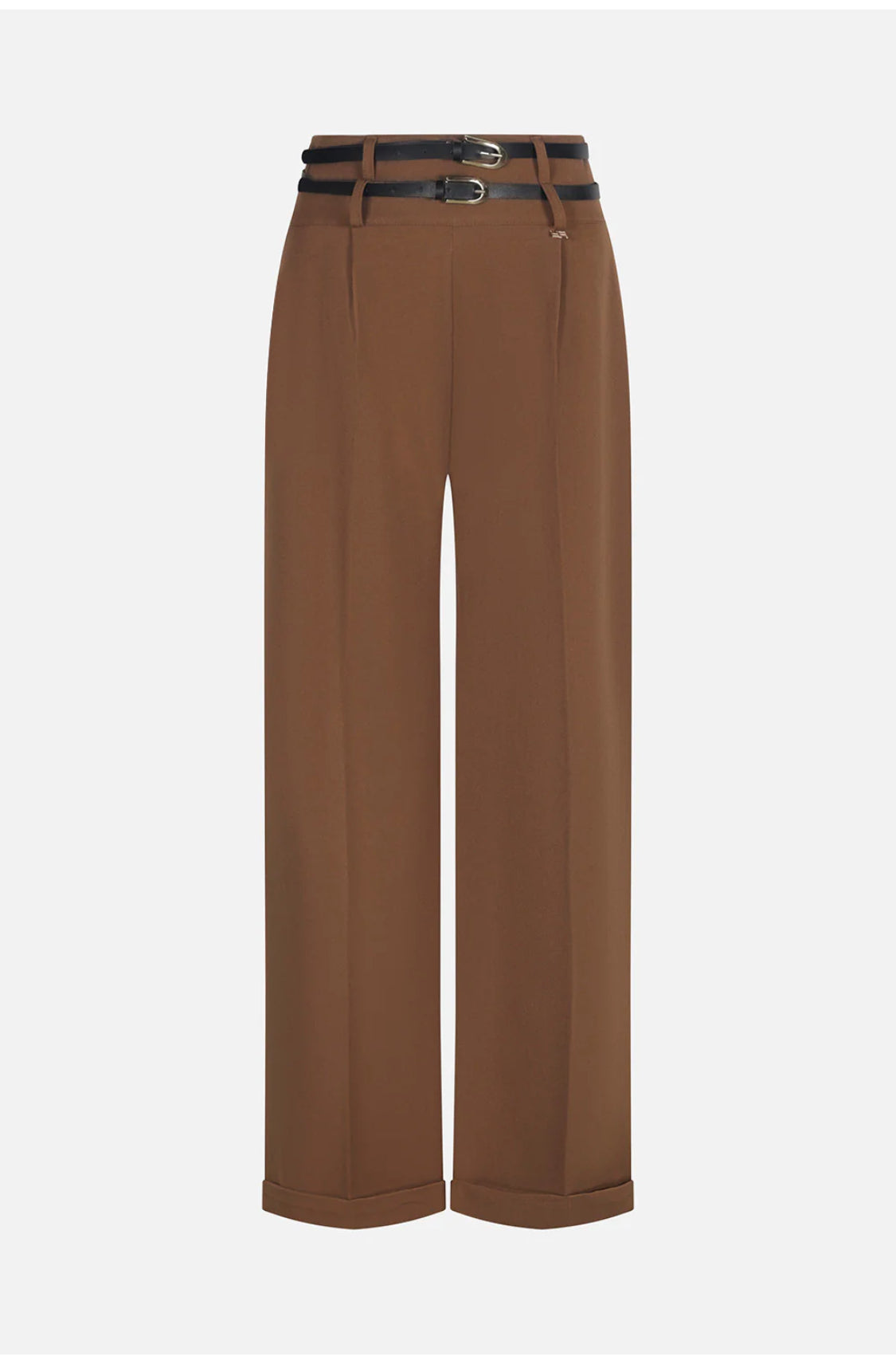 Pantalone a vita alta con pinces e doppia cinta - Artigli - Made in Italy - Ecò dettagli di moda
