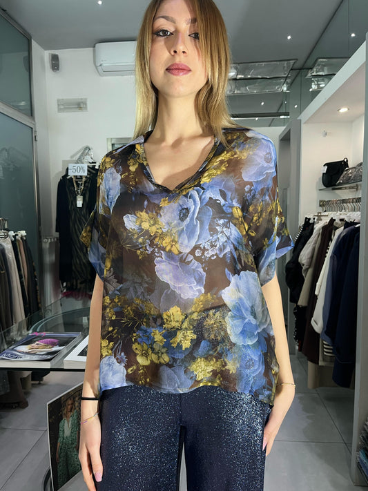 Camicia in chiffon fantasia - Siste’S - Made in Italy -