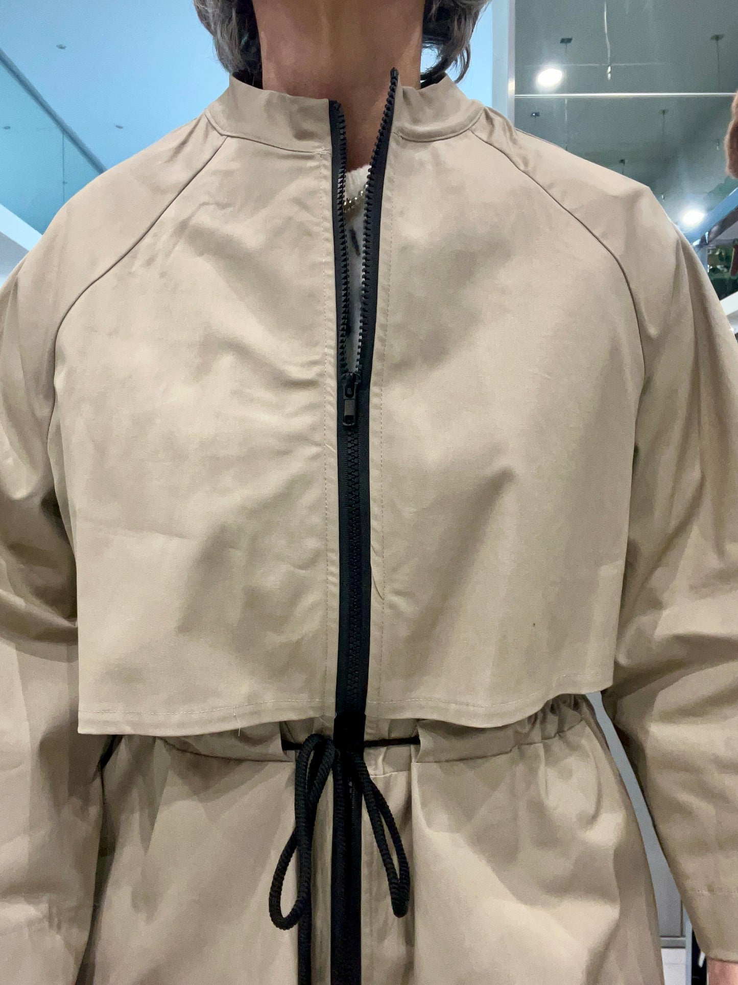 Trench sabbia con zip - DEJAVU - Made in Italy -