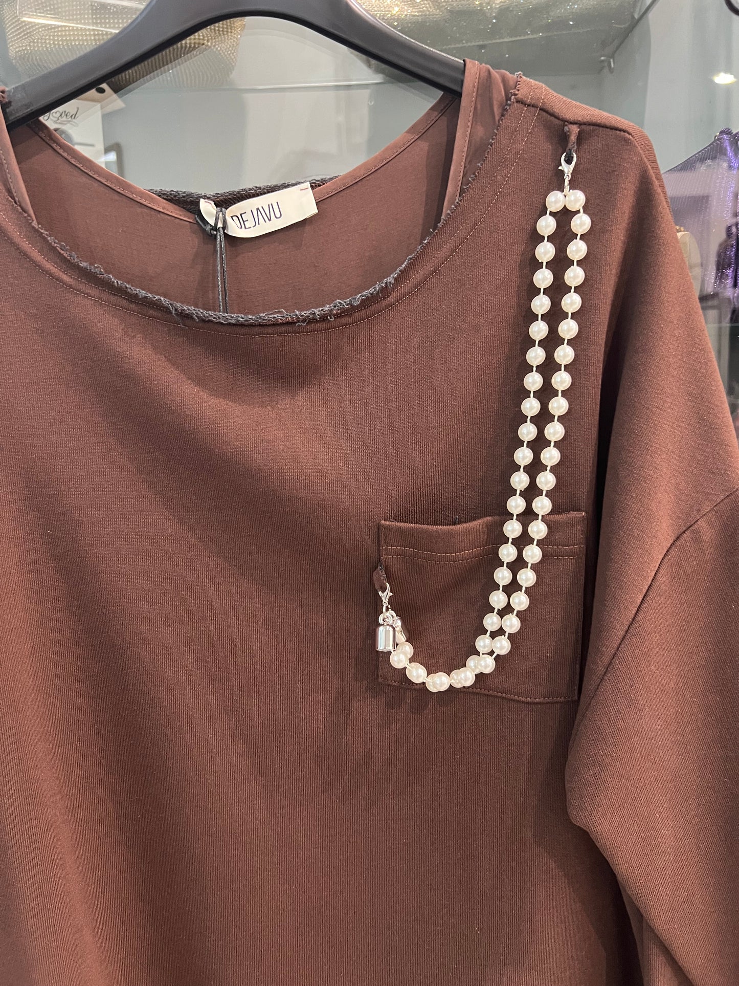 Felpa in cotone con accessorio - DEJAVÙ - Made in Italy -
