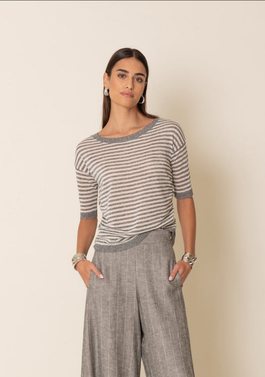 Maglia righe lire X con nodo - Siste’s - Made in Italy -