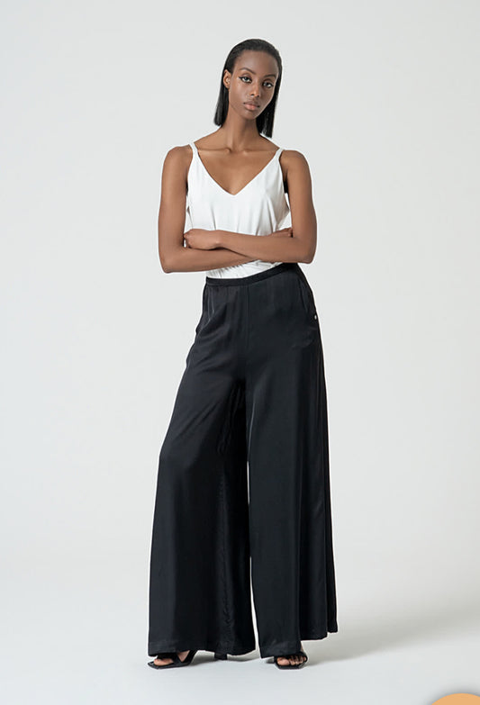 Pantaloni larghi in raso - Surkana- Made in Spain -