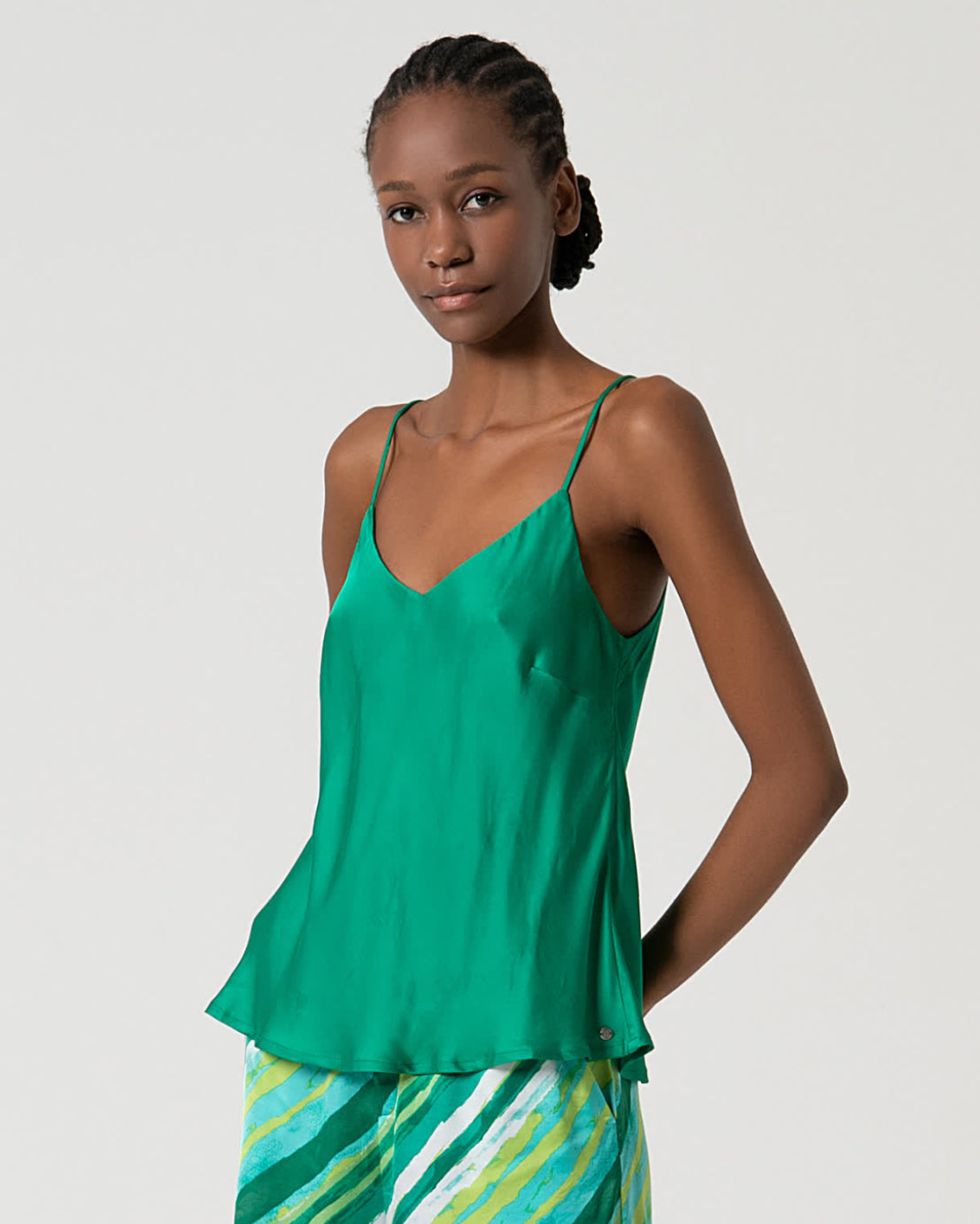 Top in raso con spalline sottili - Surkana - Made in Spain -