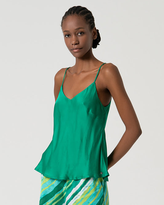 Top in raso con spalline sottili - Surkana - Made in Spain -