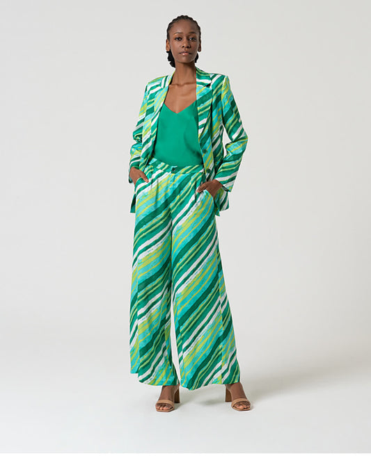 Giacca in raso righe trasversali - Surkana - Made in Spain -