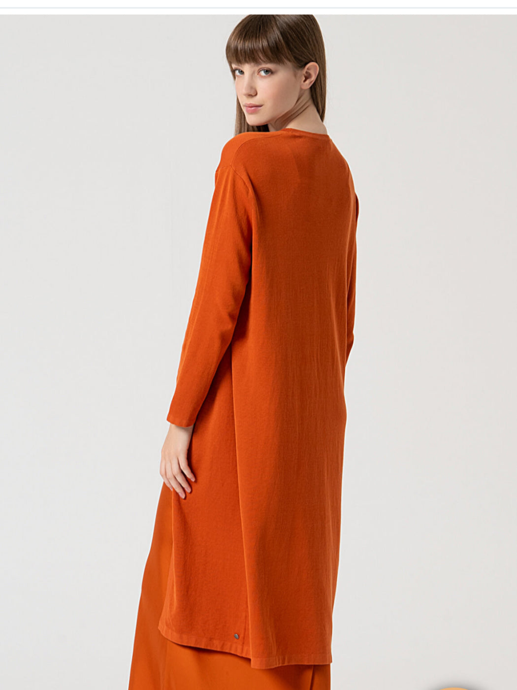 Cardigan lungo cotone tinta unita -Surkana - Made in Spain -