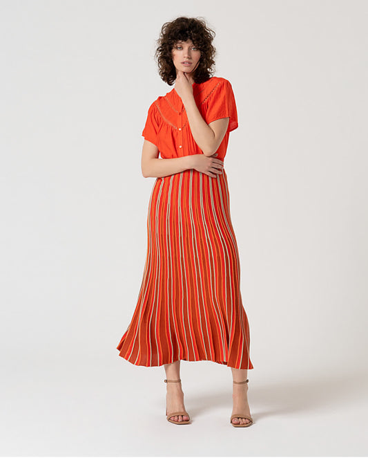 Gonna Midi in maglia a righe - Surkana -