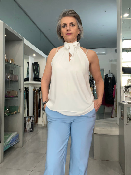 Top bianco scollo all’americana -Artigli - Made in Italy -