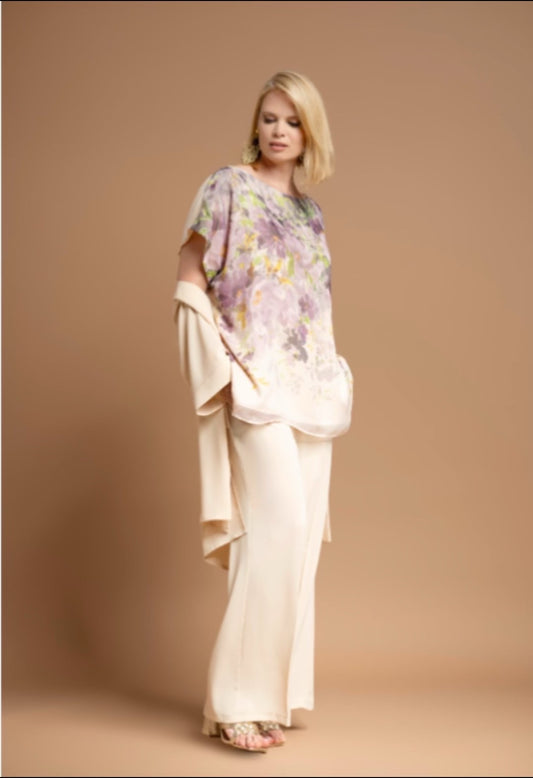 Pantalone gamba dritta  in crepe leggero - Marina Talia - Made in Italy -