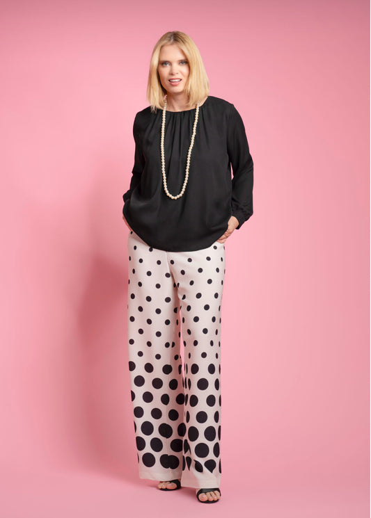 Pantalone palazzo a pois - Marina Talia - Made in Italy -