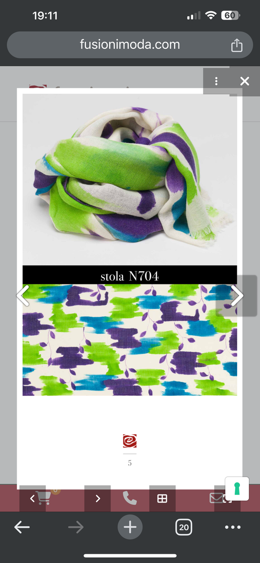 Pashmina fantasia 100% pura lana - Fusioni- Ecò dettagli di moda