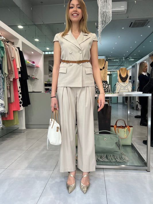 Pantalone ampio con piegone -Siste’S - Made in Italy -