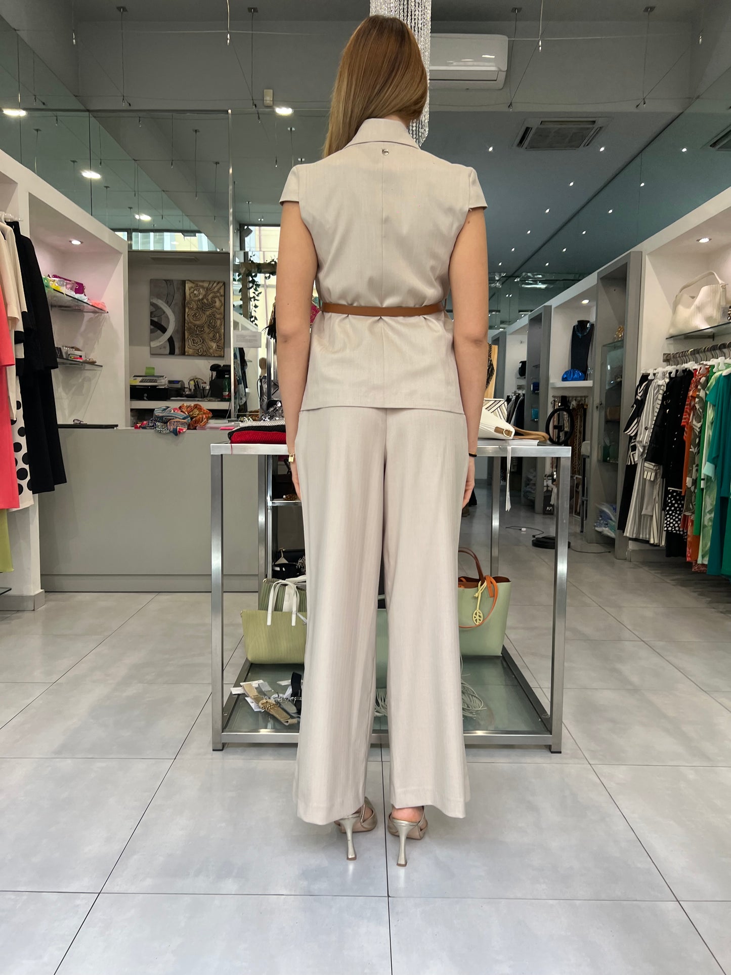 Pantalone ampio con piegone -Siste’S - Made in Italy -