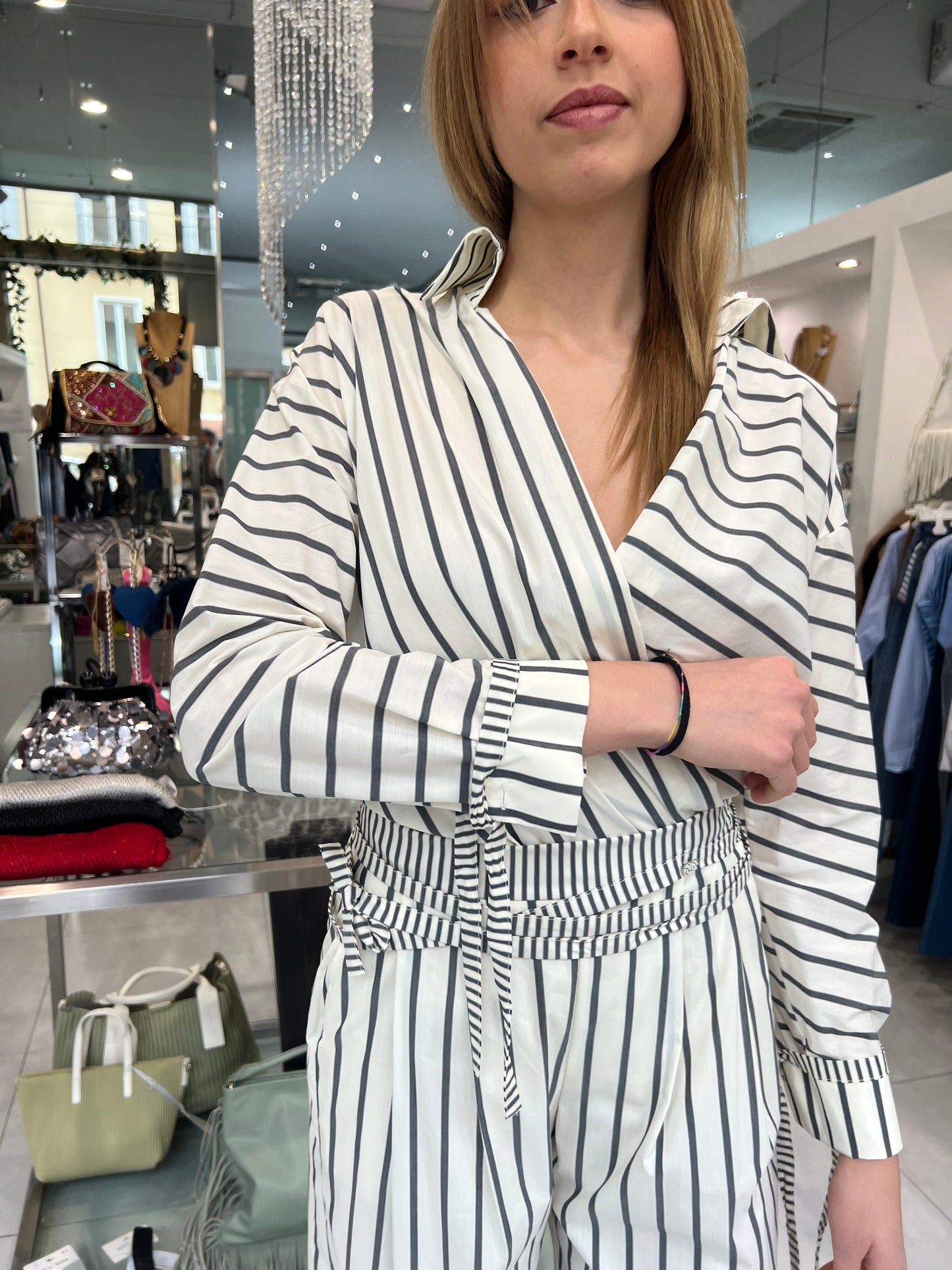 Blusa riga incrociata - Siste’S - Made in Italy -