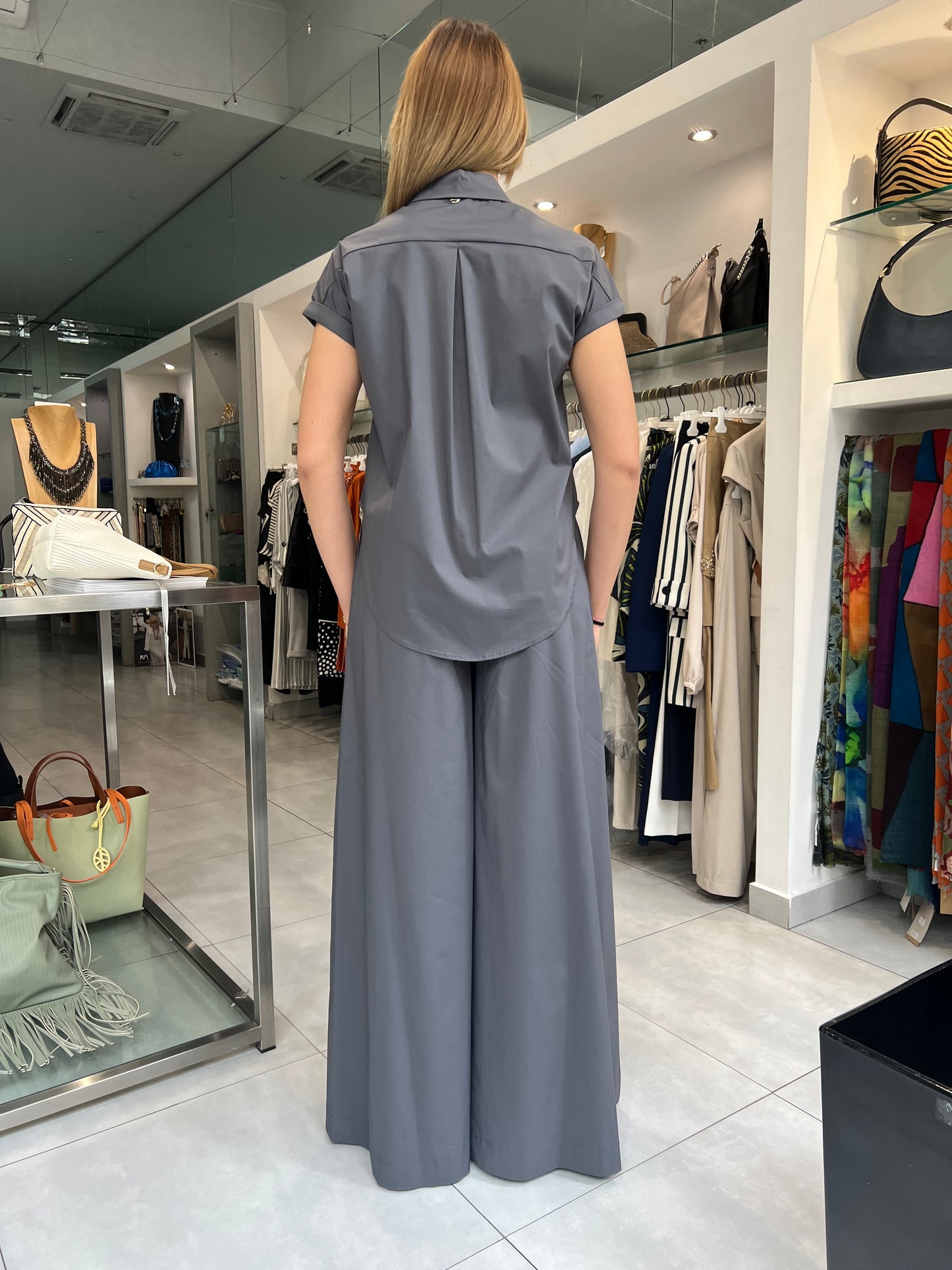Pantalone ampio grafite - Siste’S - Made in Italy -