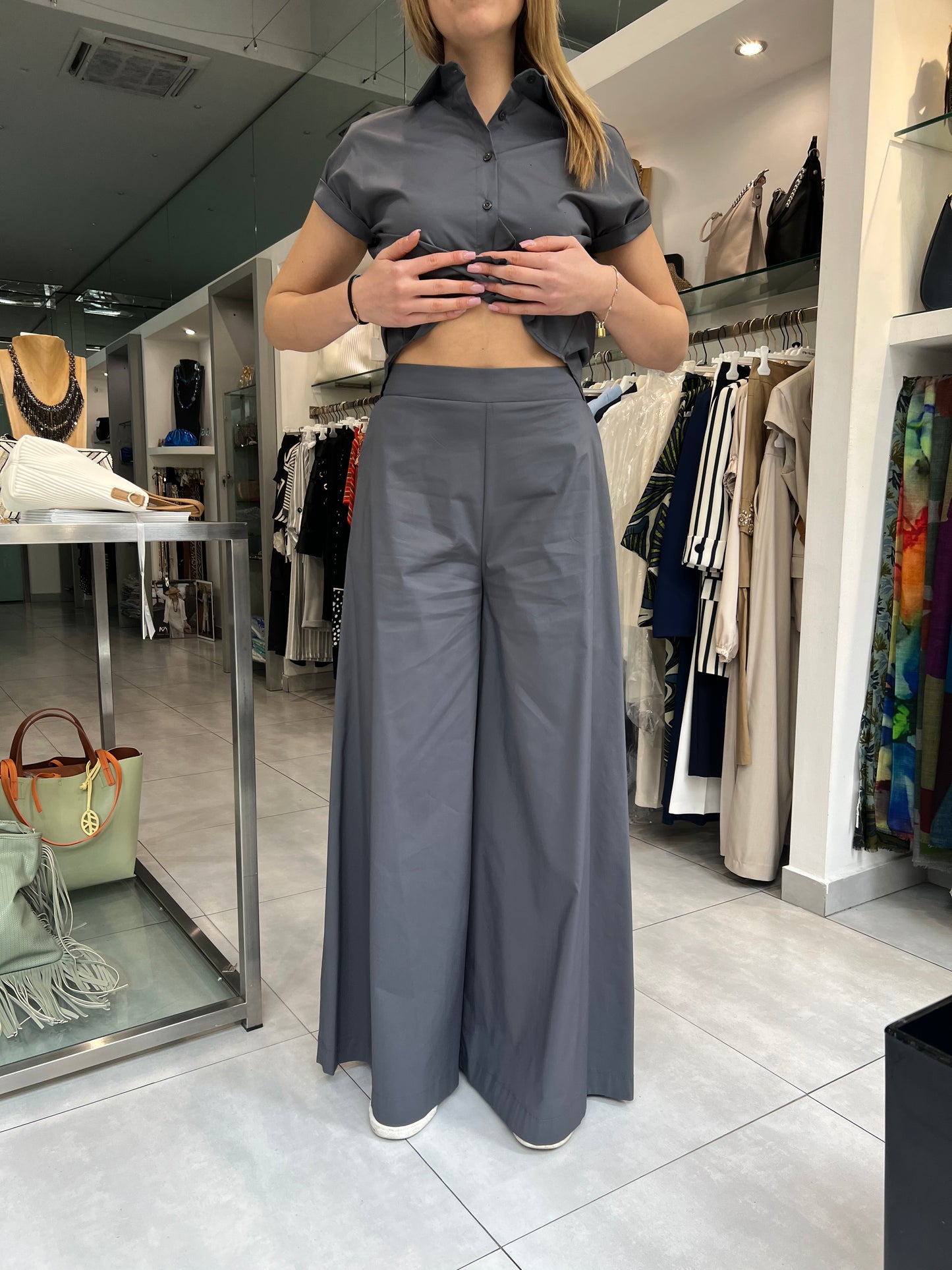 Pantalone ampio grafite - Siste’S - Made in Italy -