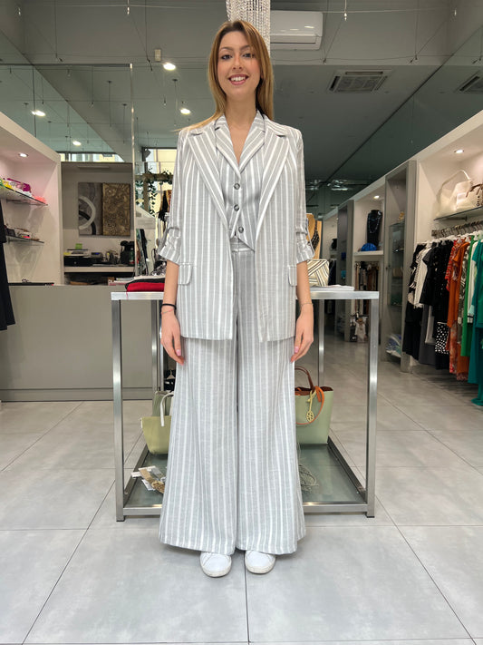Giacca gessata perla - Siste’S - Made in Italy -