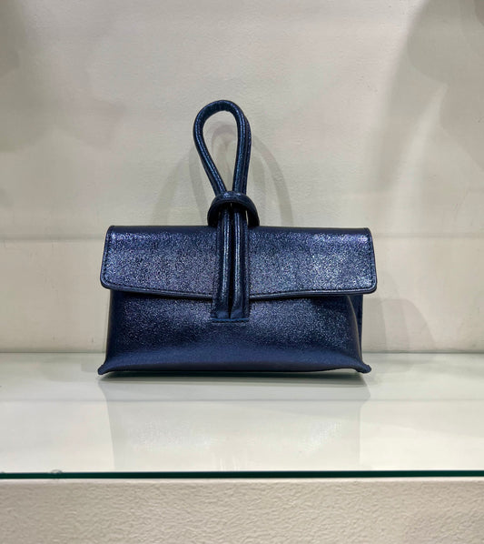 Pochette in camoscio con manico corto - Made in Italy - Vera Pelle - Ecò dettagli di moda