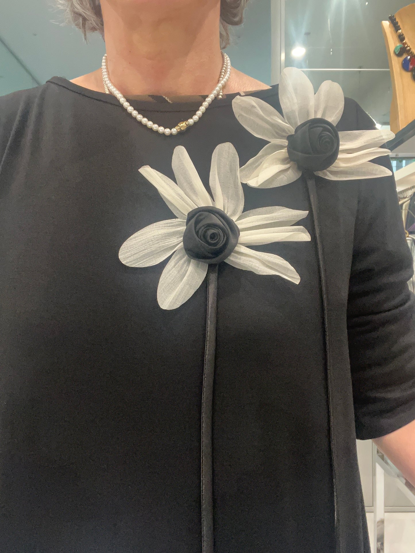 Abito lungo Jersey con fiori applicati - Marina Talia - Made in Italy -