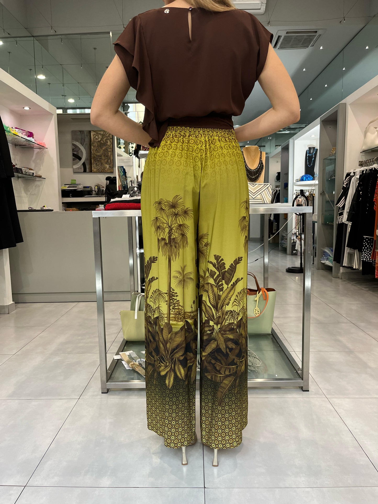 Pantalone ampio  in fantasia Safari - Siste’S - Made in Italy -