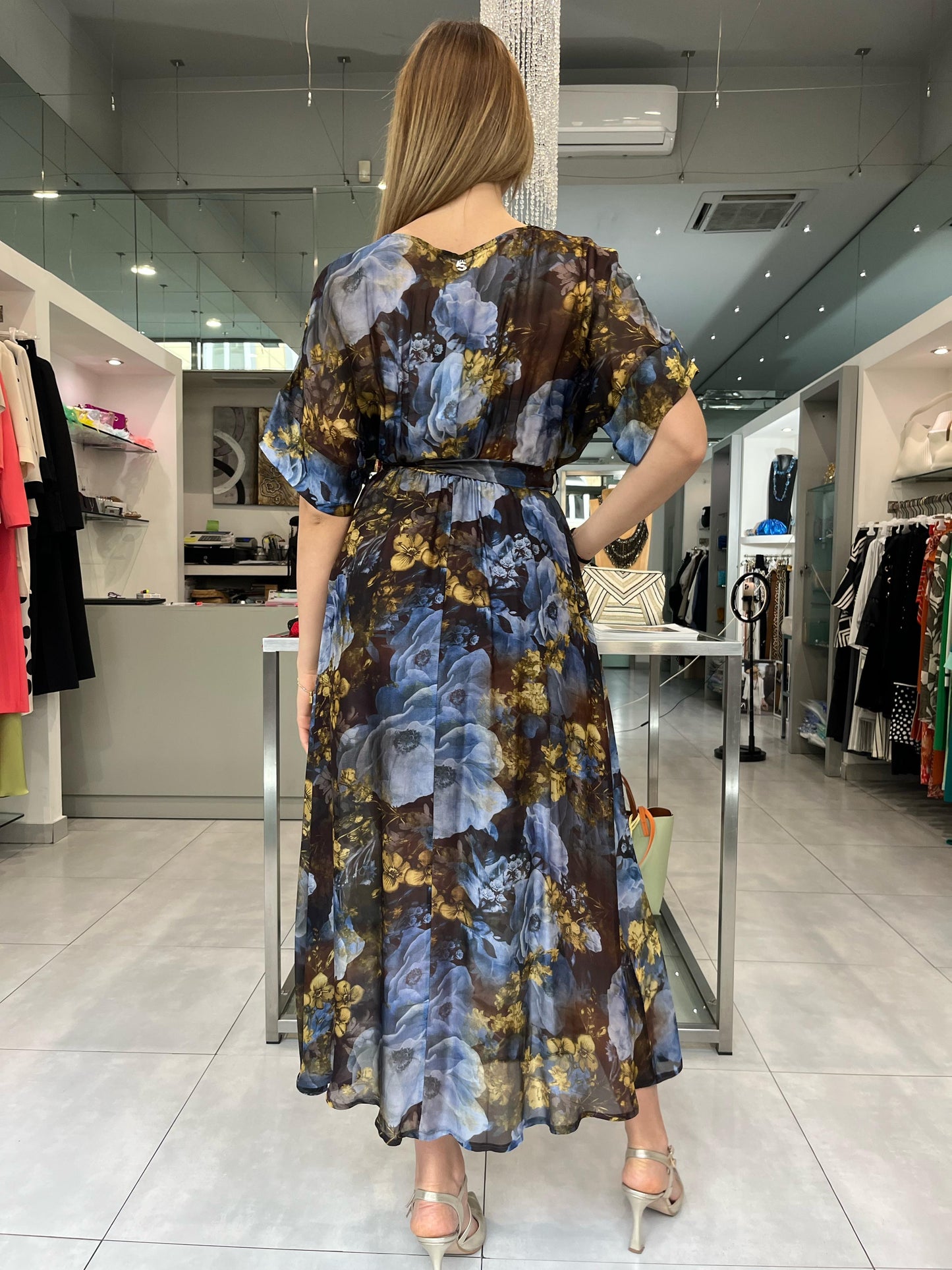 Abito in chiffon fantasia - Siste’S - Made in Italy -