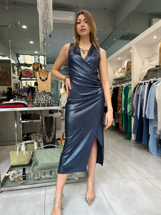 Abito in Jersey laminato blu - Siste’S - Made in Italy -